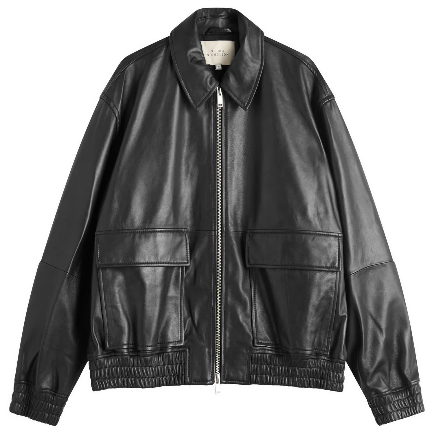 Куртка бомбер Studio Nicholson Studio Nicholson Bomber Jacket, Size Large чорний | PISTONSNM-1115-BLK, 1