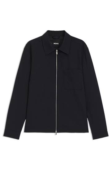 Куртка BOSS BOSS Melange Virgin Wool Relaxed-Fit Overshirt чорний | 50546339