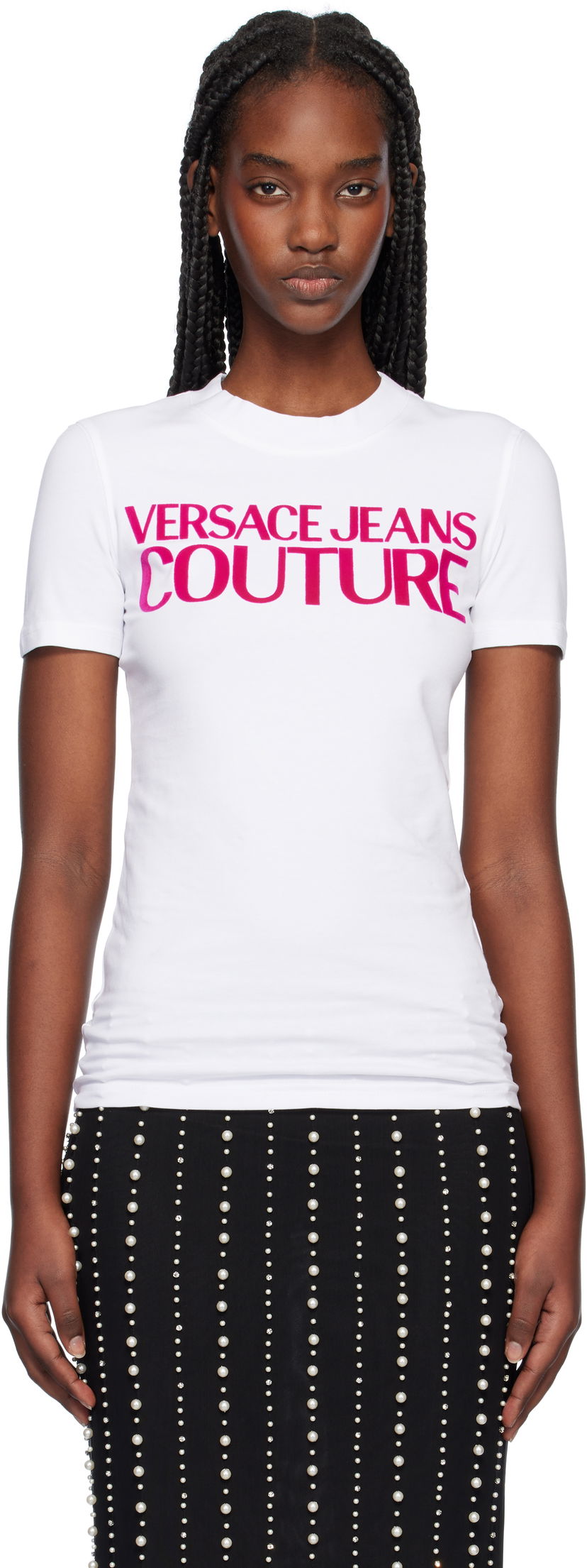 Футболка Versace Institutional Logo T-Shirt білий | E77HAHL01_ECJ02L