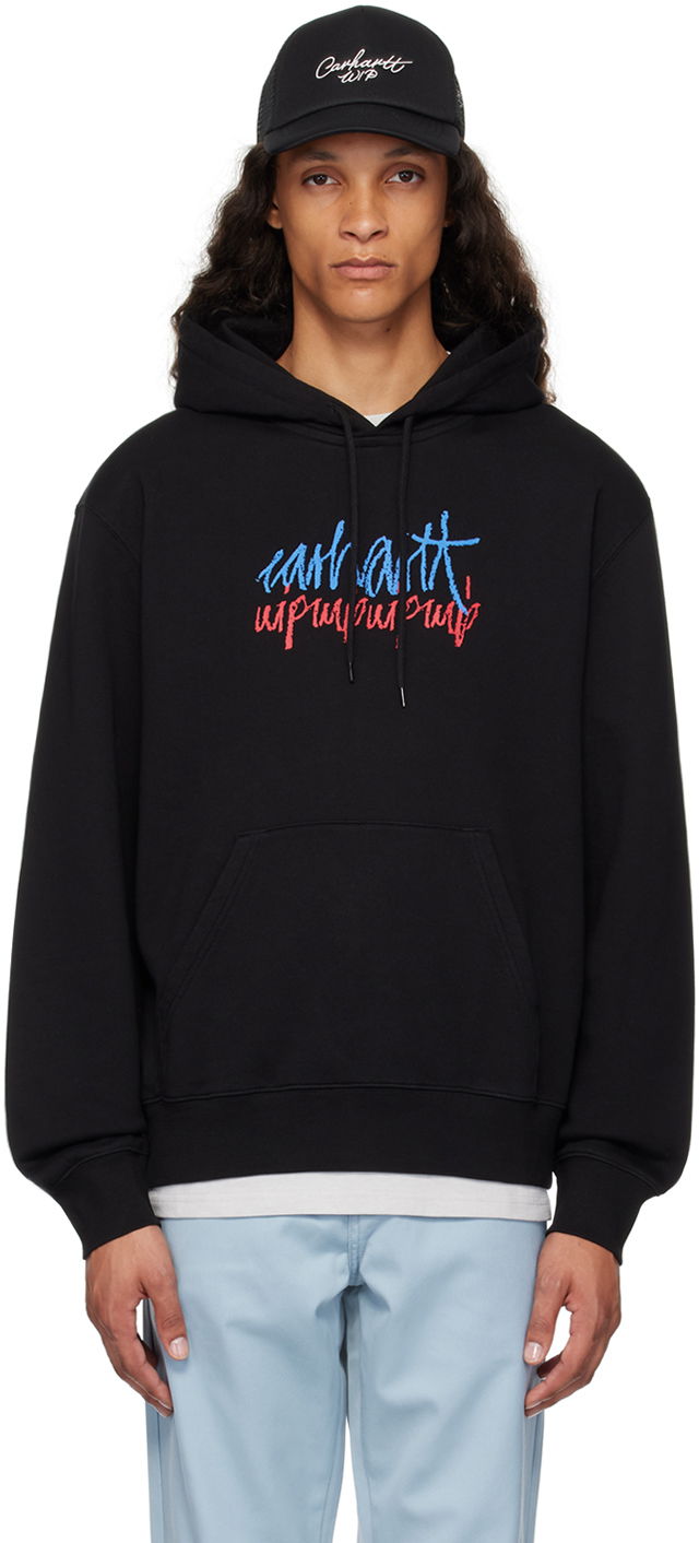 Світшоти Carhartt WIP Stereo Script Black Hoodie чорний | I033624