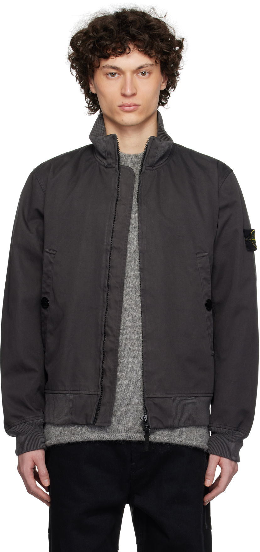 Куртка бомбер Stone Island Stone Island Raso Gommato 3L Bomber Jacket Сірий | K1S15 4100012 S0034
