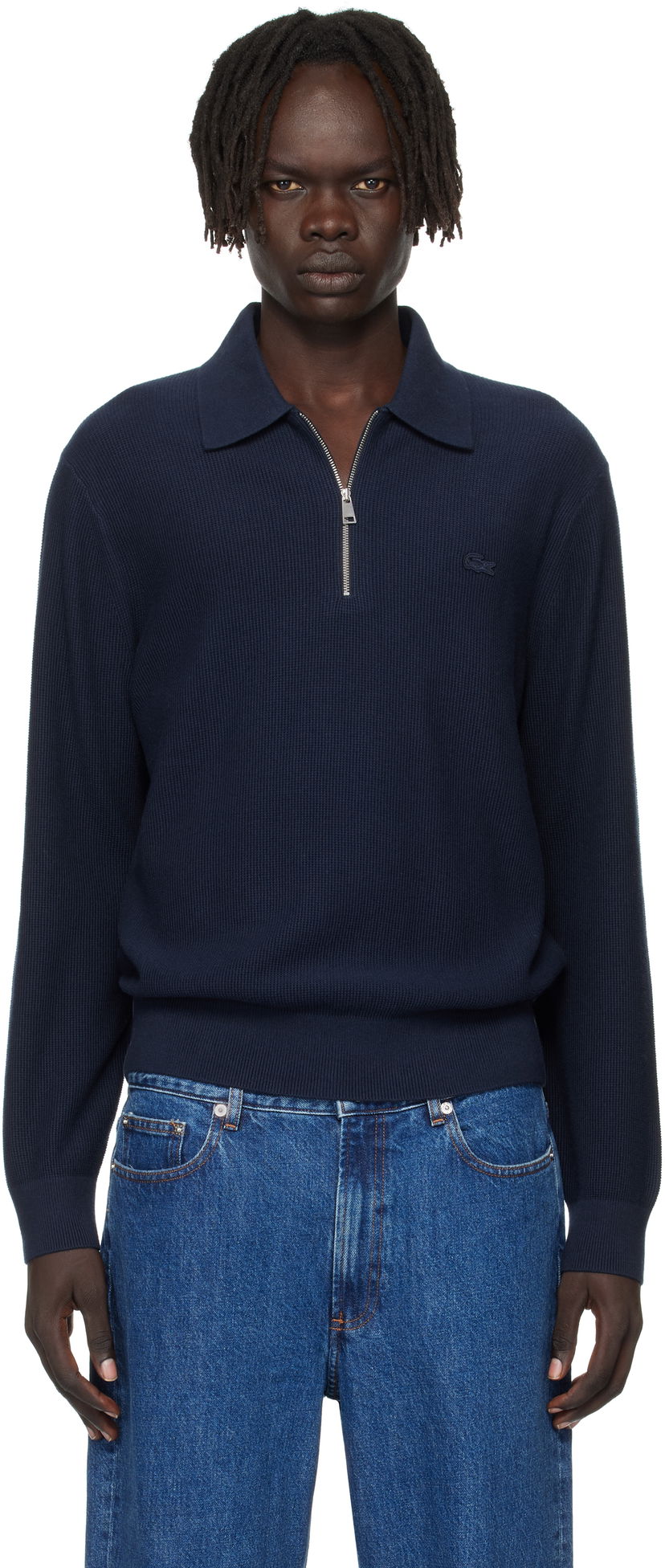 Сорочка поло Lacoste Lacoste Half-Zip Polo темно-синій | AH5187_166