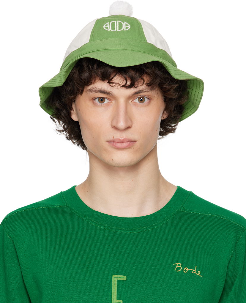 Капелюх Bode Bode Paneled Grandfather Bucket Hat Зелений | MRS25AC034