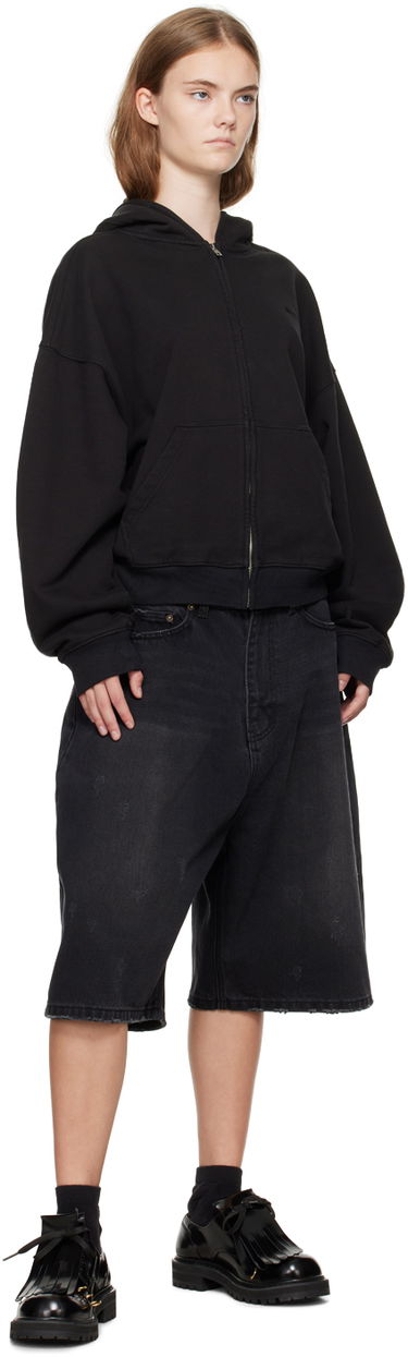 Світшоти We11done We11done Cropped Zip-Up Hoodie чорний | WD-TJ2-24-853-U-BK, 3