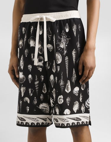 Шорти Dolce & Gabbana Dolce & Gabbana Shell-Print Crêpe Shorts чорний | GV37ATHI1ZFHN5PI, 1