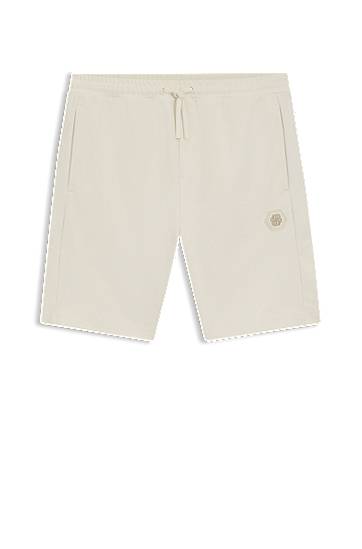 Шорти BOSS Double B Monogram Cotton-Blend Shorts бежевий | 50551557