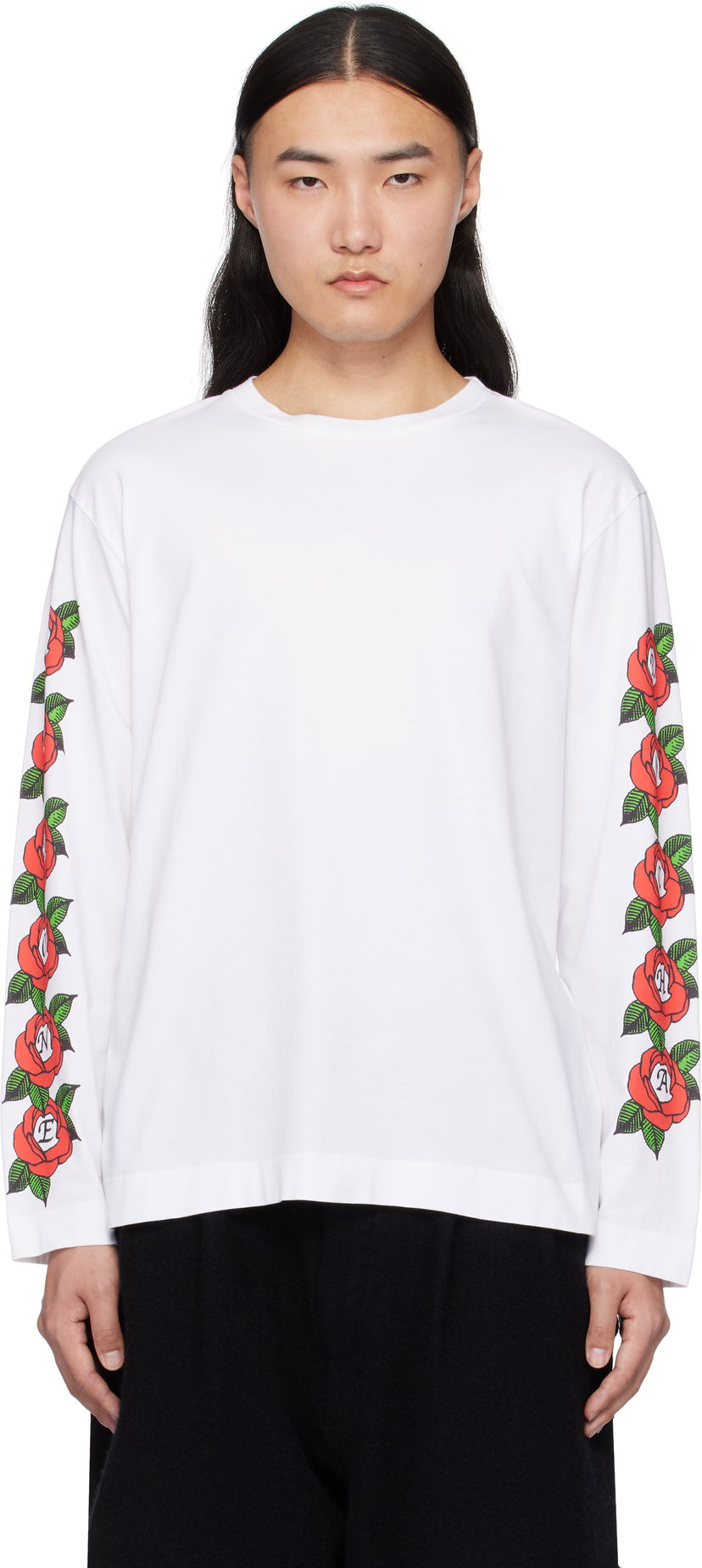 Футболка Simone Rocha Simone Rocha Cluster Rose Logo Print T-shirt білий | 5194P33P34-M 0569