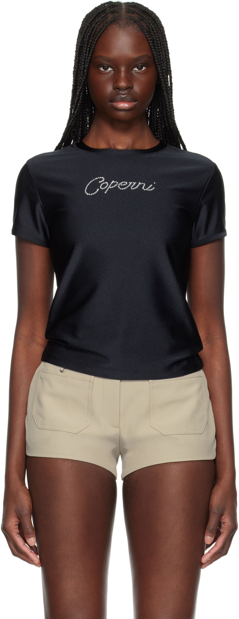 Футболка Coperni Coperni Crystal Logo T-Shirt чорний | COPJS07CRF3023