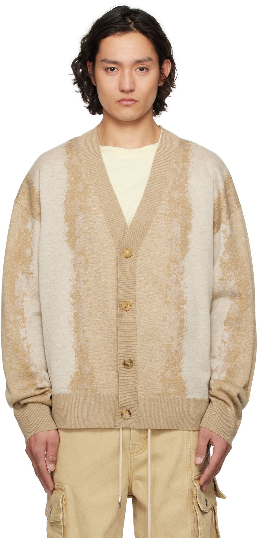 Cветр Feng Chen Wang Feng Chen Wang Gradient Jacquard Cardigan бежевий | FUS19KT08K