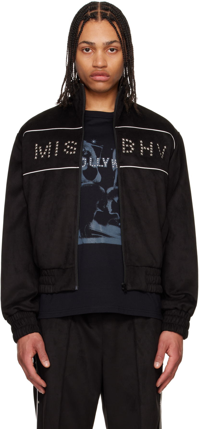Куртка бомбер MISBHV MISBHV Star Faux Suede Track Jacket чорний | 250M401