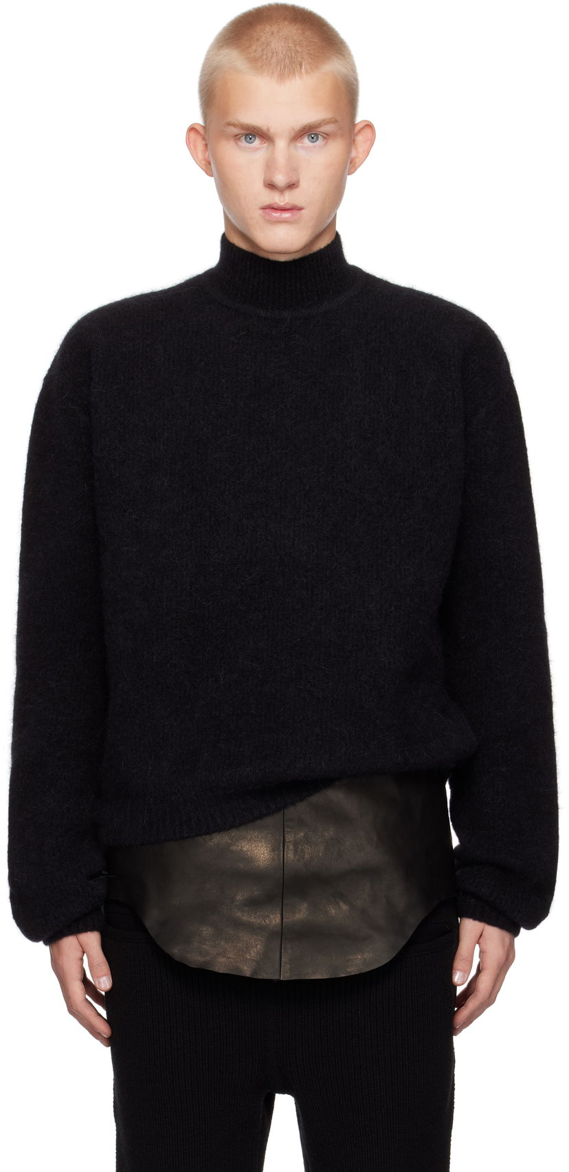 Cветр Rick Owens Alpaca Knit Turtleneck Sweater чорний | RR02D6645 KWP