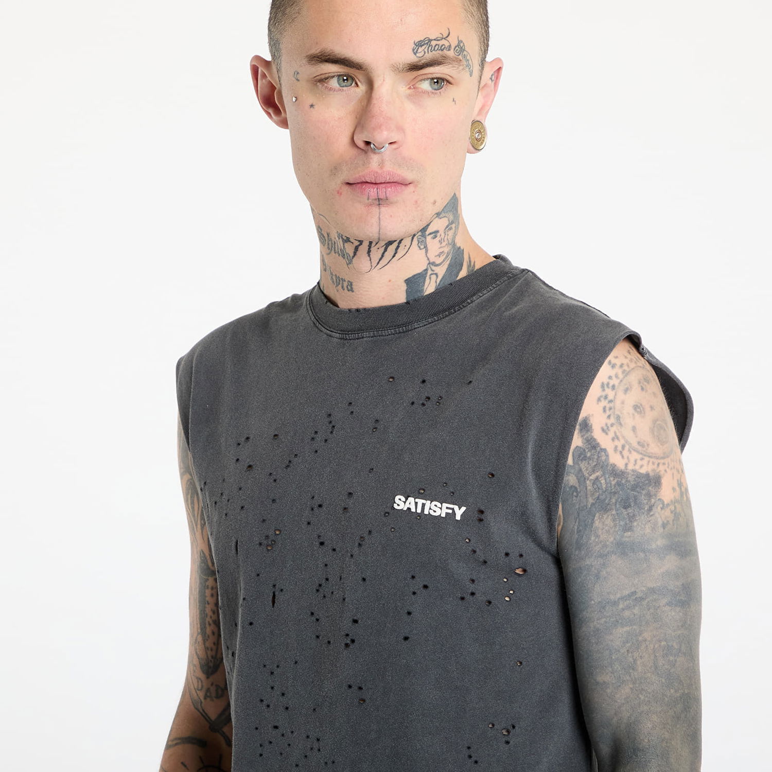Безрукавка Satisfy Satisfy MothTech Distressed Muscle Tee Сірий | 11005-AB-SAB, 1