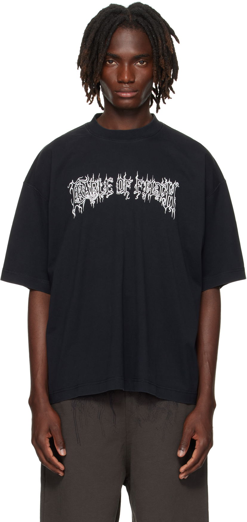 Футболка VETEMENTS Vetements Cradle of Filth Logo Regular Fit T-Shirt чорний | UCF76TR100B