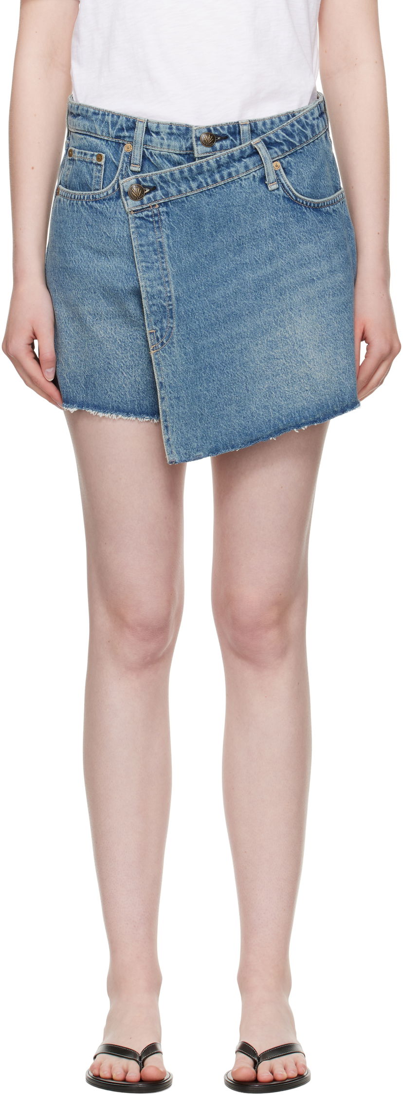 Спідниця rag & bone rag & bone Belinda Denim Mini Skort Синій | WDD25P9003RGAM