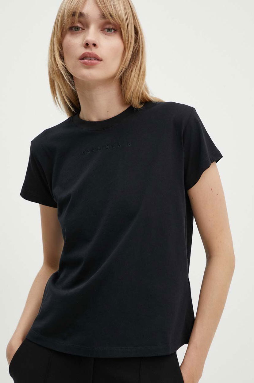 Футболка Maison Margiela MM6 Maison Margiela Black Embroidered Logo T-Shirt чорний | S52GC0247.S24312
