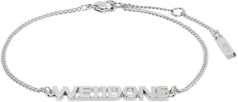 Браслет We11done We11done Lettering Chain Bracelet Металік | WD-AJ2-24-540-U-SV
