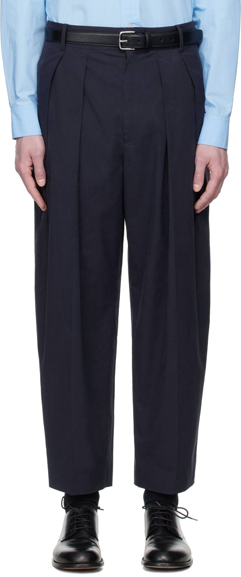 Штани The Row The Row Dyon Pleated Trousers темно-синій | 937-W3897