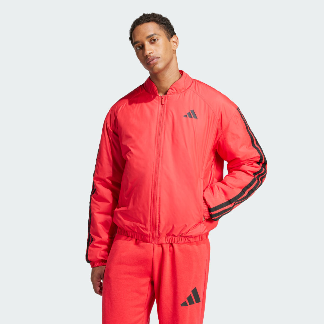 Куртка бомбер adidas Performance Essentials 3-Stripes Insulated Bomber Jacket Червоний | JD1048, 0