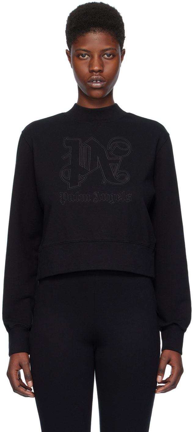 Світшоти Palm Angels Monogram Statement Sweatshirt чорний | PWBA016R24FLE0011010