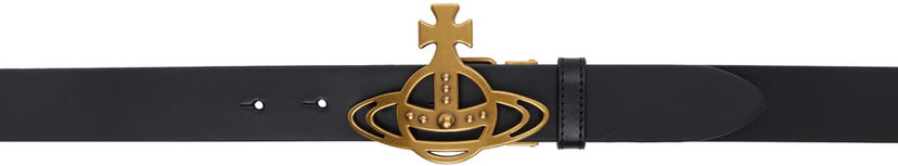 Ремені Vivienne Westwood Black Line Orb Buckle Belt чорний | 82010072U-L008N-