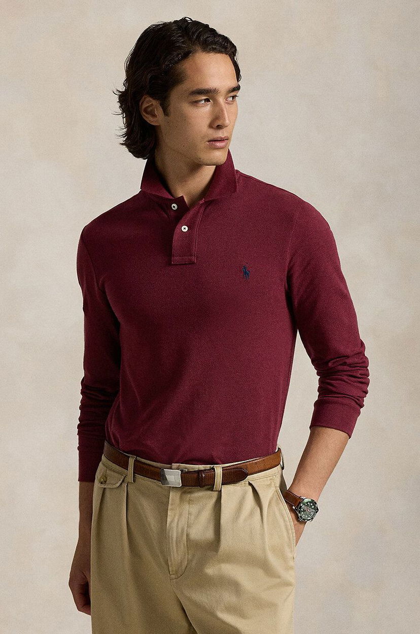 Сорочка поло Polo by Ralph Lauren Polo Ralph Lauren Long Sleeve Polo Shirt Бордовий | 710681126