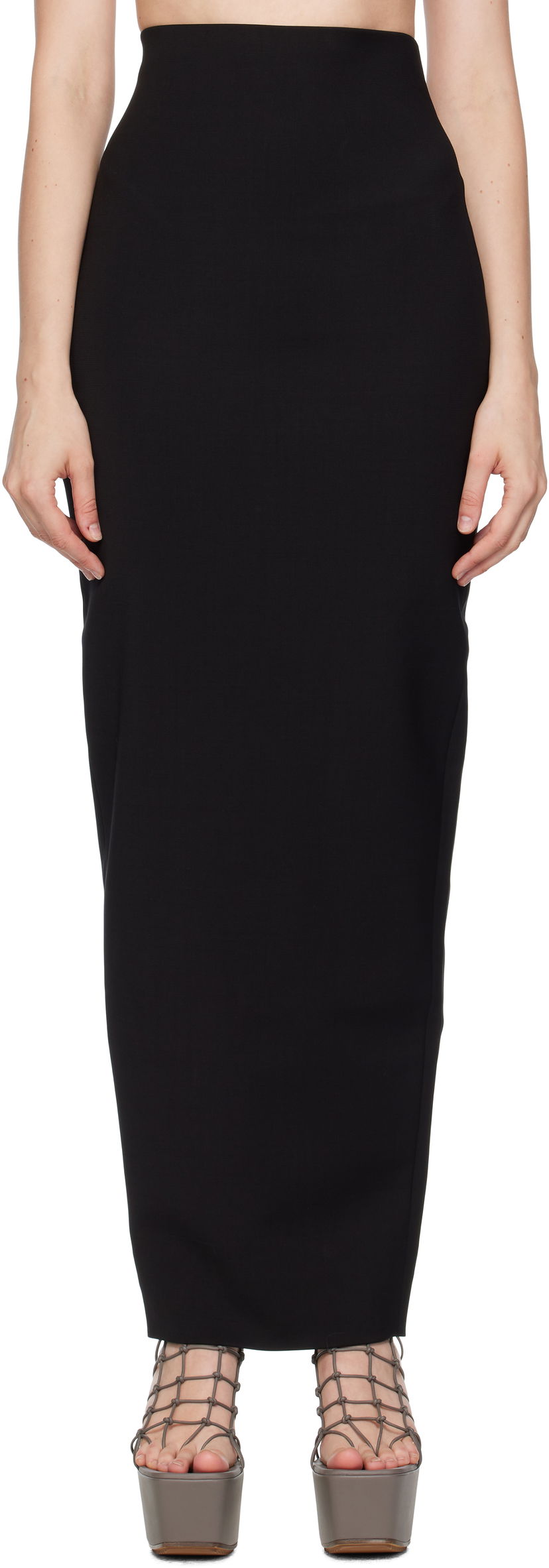 Спідниця Rick Owens Rick Owens Concordians Dirt Pillar Maxi Skirt чорний | RP02E4344 WST