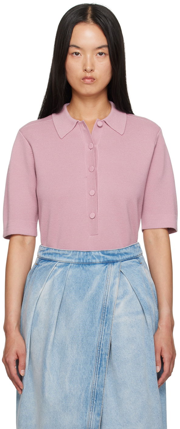 Сорочка поло Dries Van Noten Merino Wool Polo Рожевий | 242-011207-9700