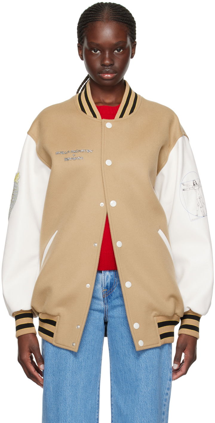 Куртка бомбер Stella McCartney Stella McCartney Vitruvian Bomber Jacket бежевий | 680050SPB05