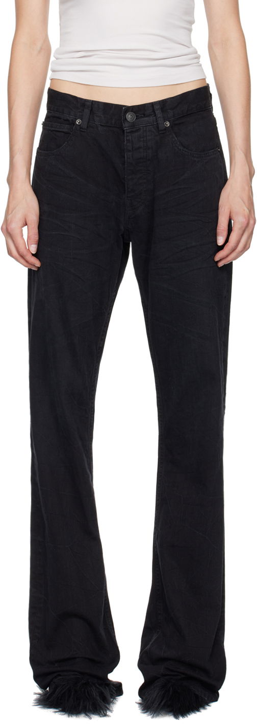 Джинси Balenciaga Low Waist Straight Jeans чорний | 794047 TQW54