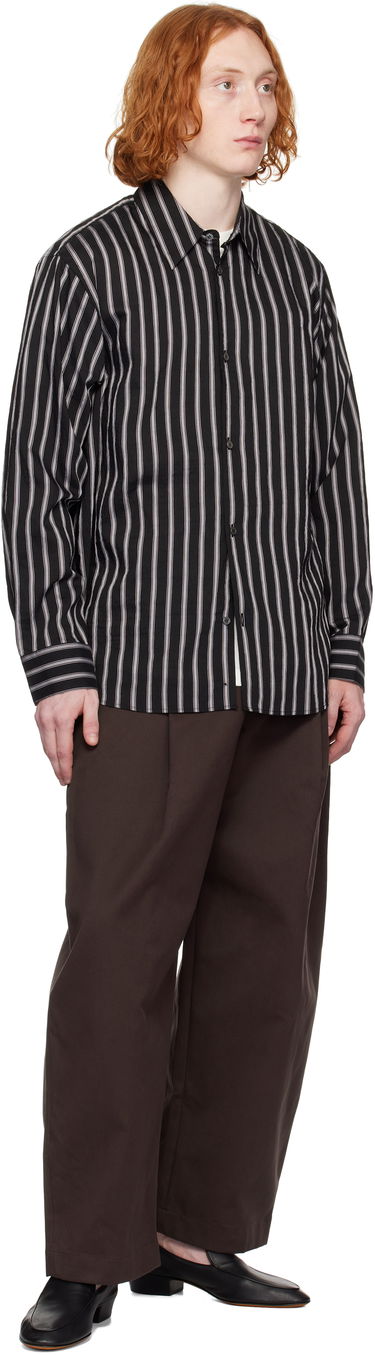 Сорочка Studio Nicholson Studio Nicholson Striped Button-Down Shirt чорний | VIEW SNM - 1126, 3