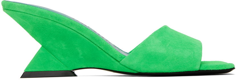 Ювелірні вироби The Attico Attico Cheope Suede Wedge Mules Зелений | 232WS605 L007