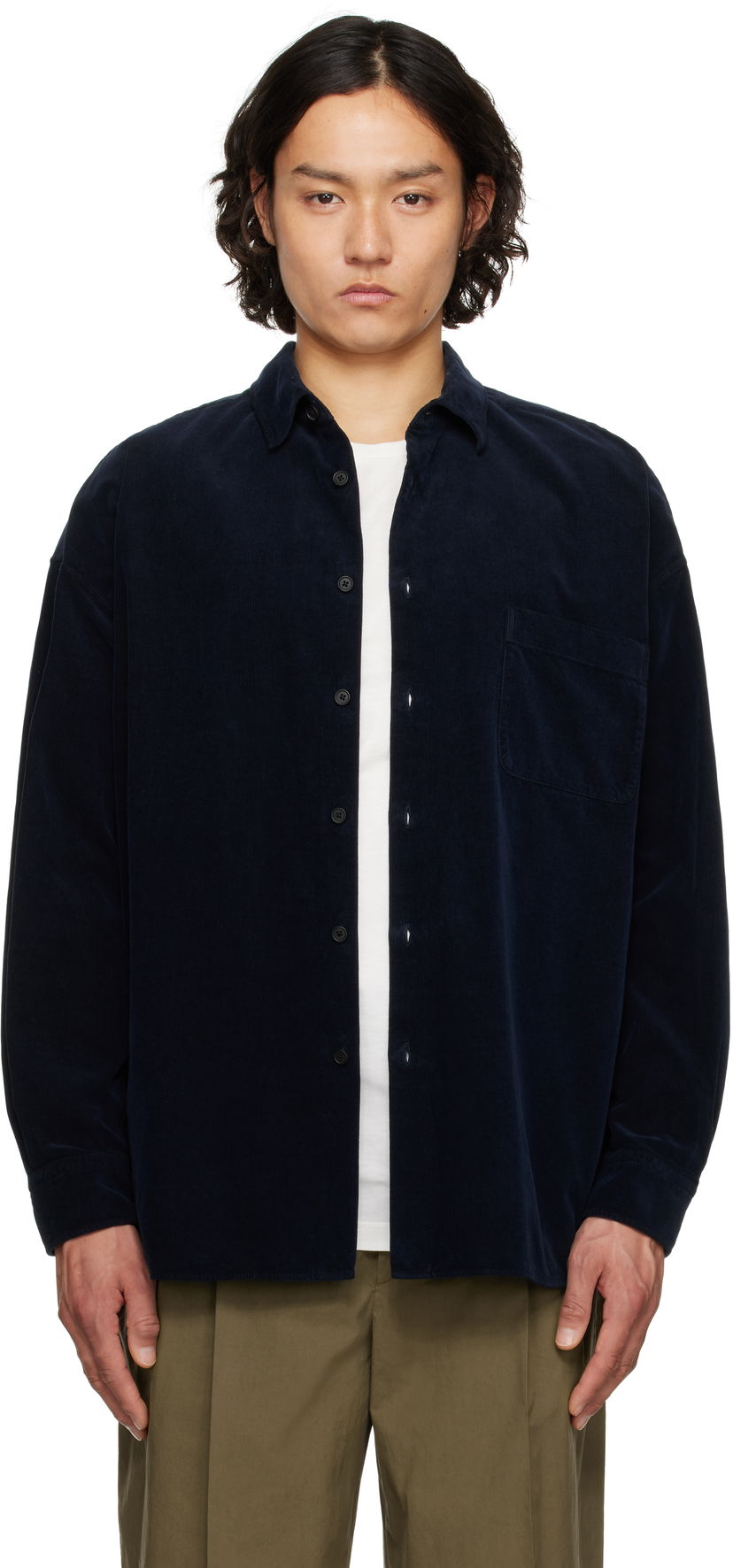Сорочка The Row The Row Lancaster Corduroy Shirt темно-синій | 882-W3737