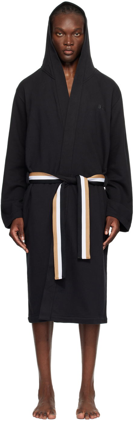 Одяг BOSS Black Hooded Robe чорний | 50503142