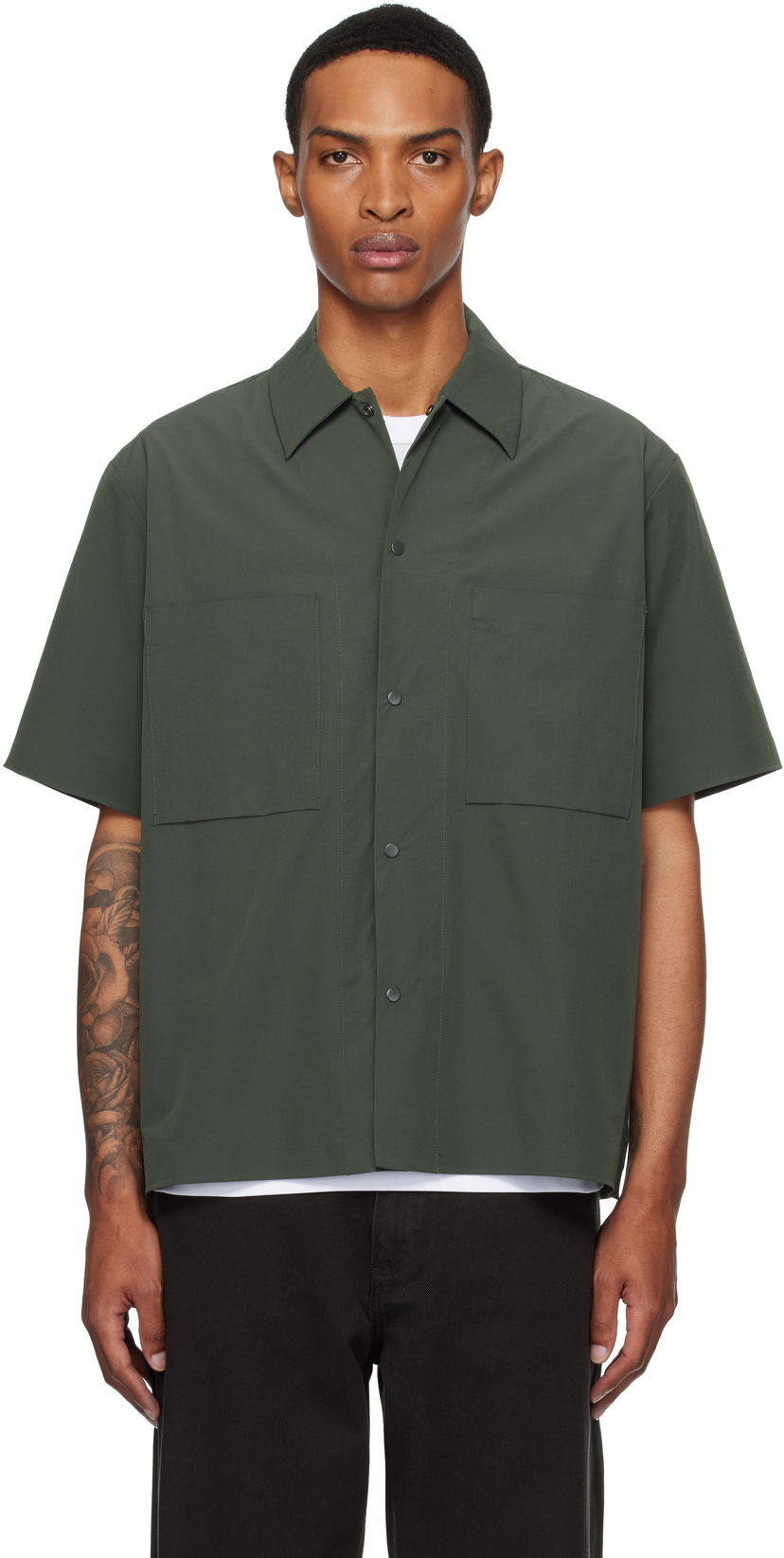 Сорочка NORSE PROJECTS Norse Projects Hermann Travel Light Short Sleeve Shirt Зелений | N40-0824