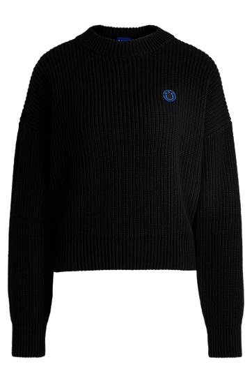 Cветр BOSS Relaxed Fit Sweater with Patch by HUGO чорний | 50530283