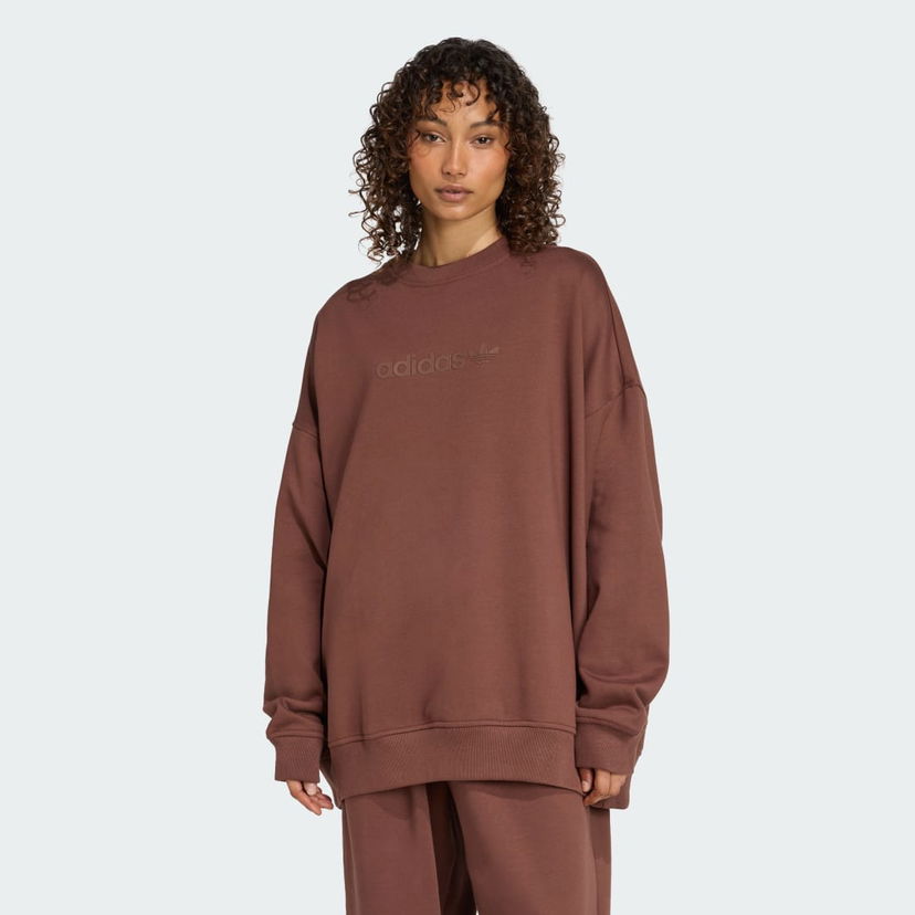 Світшоти adidas Performance Essentials Linear Oversized Crewneck Sweatshirt Коричневий | JW1018