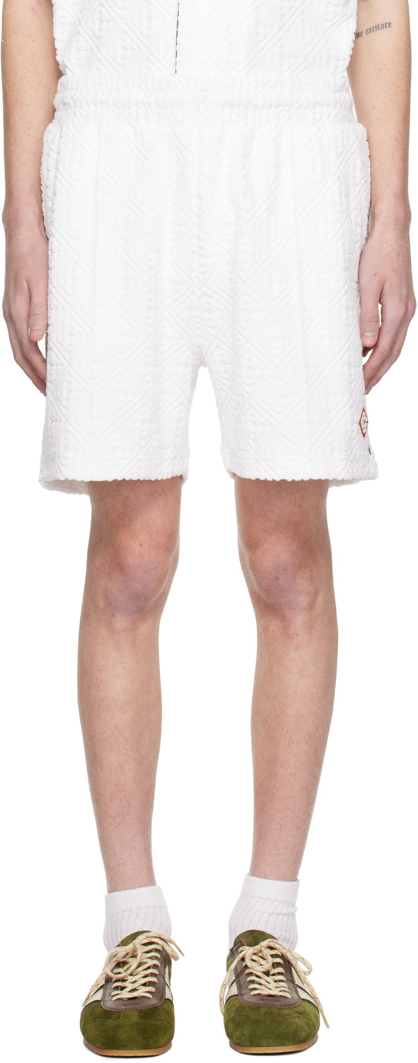 Шорти Casablanca Monogram Towelling Shorts білий | MPS25-JTR-113-02