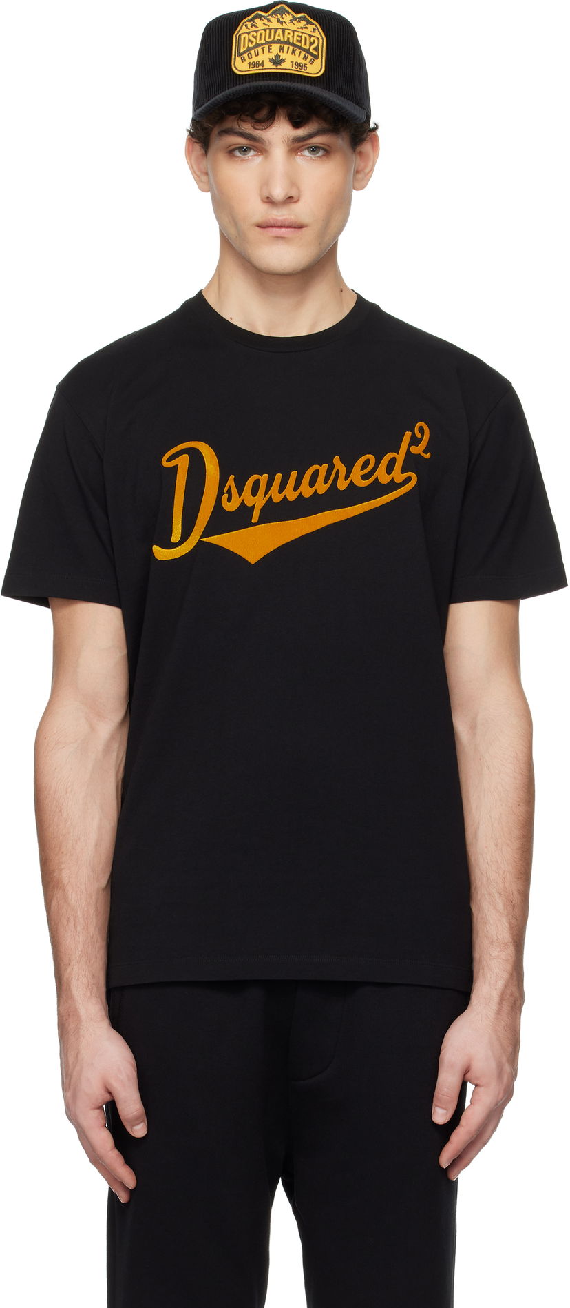 Футболка DSQUARED2 Dsquared2 Cool Fit Velvet Logo T-Shirt чорний | S74GD1394_D20020