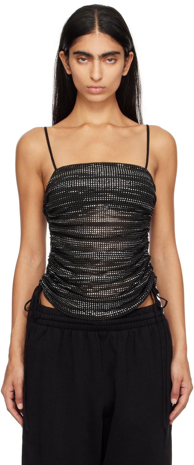 Безрукавка Alexander Wang Ruched Crystal Camisole чорний | 1CC3241944