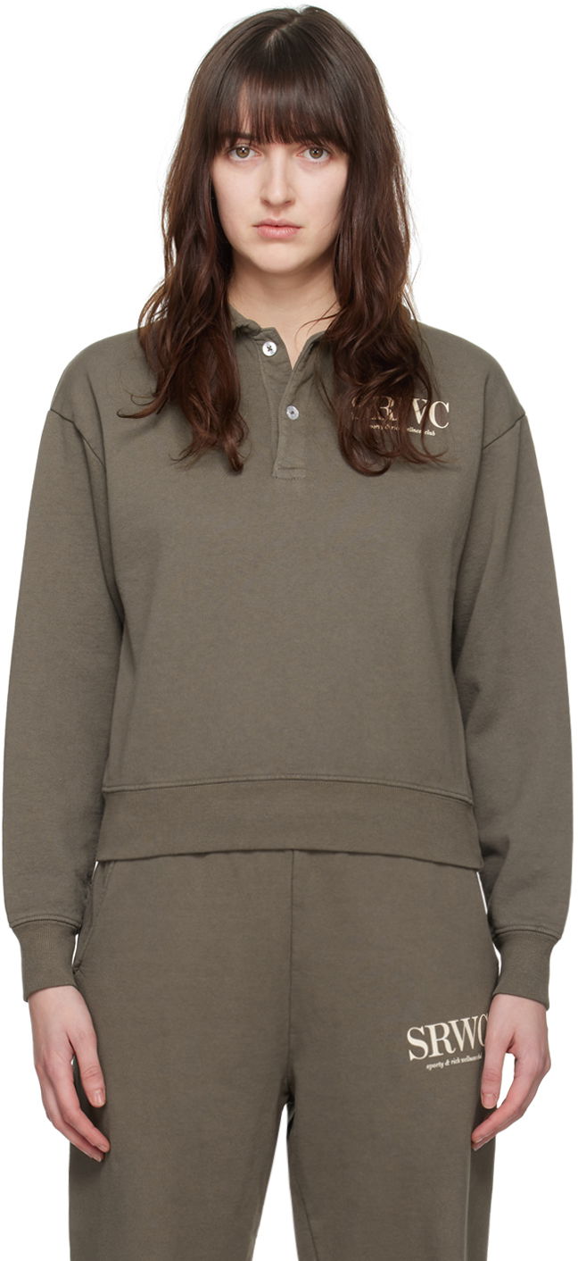 Сорочка поло Sporty & Rich Upper East Side Polo "Taupe" Зелений | POAW235ER
