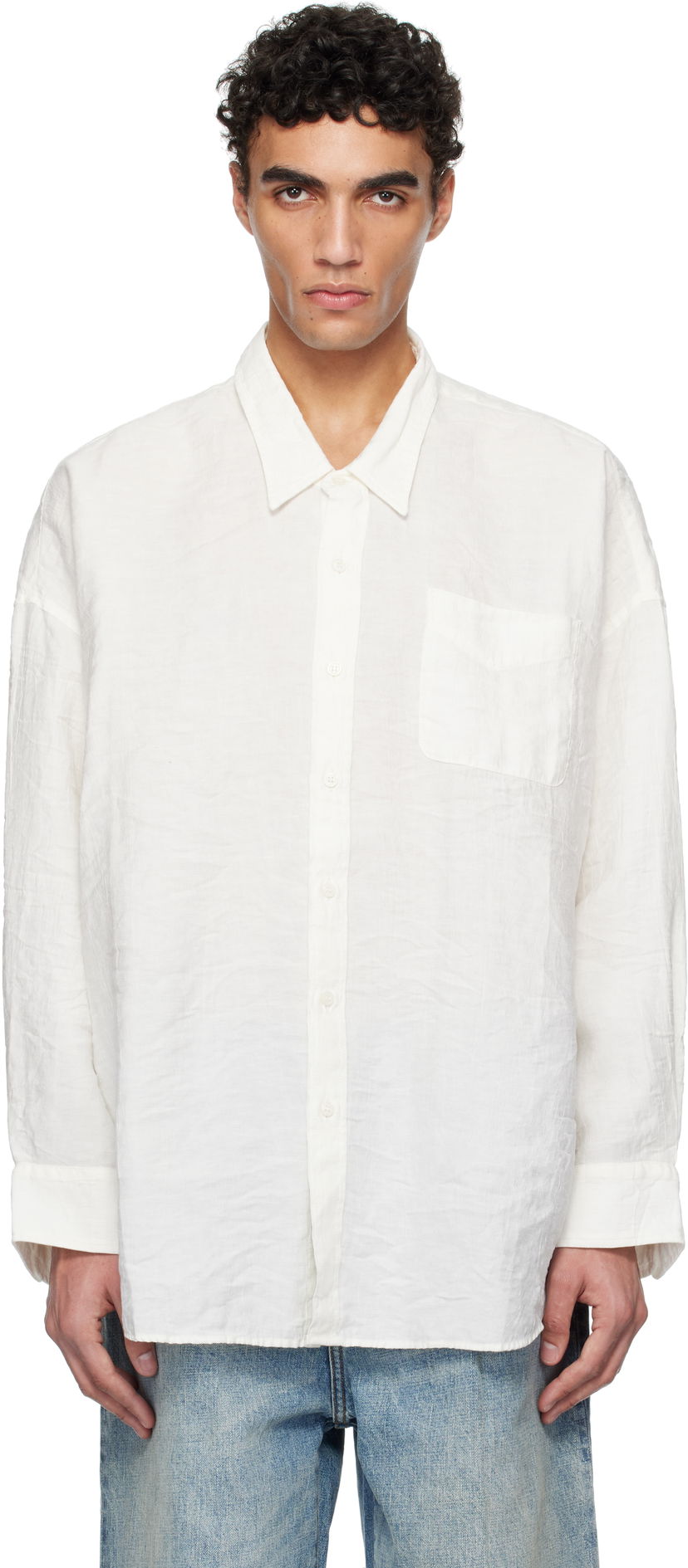 Сорочка R13 R13 Drop Neck Shirt білий | R13MR004-R364A