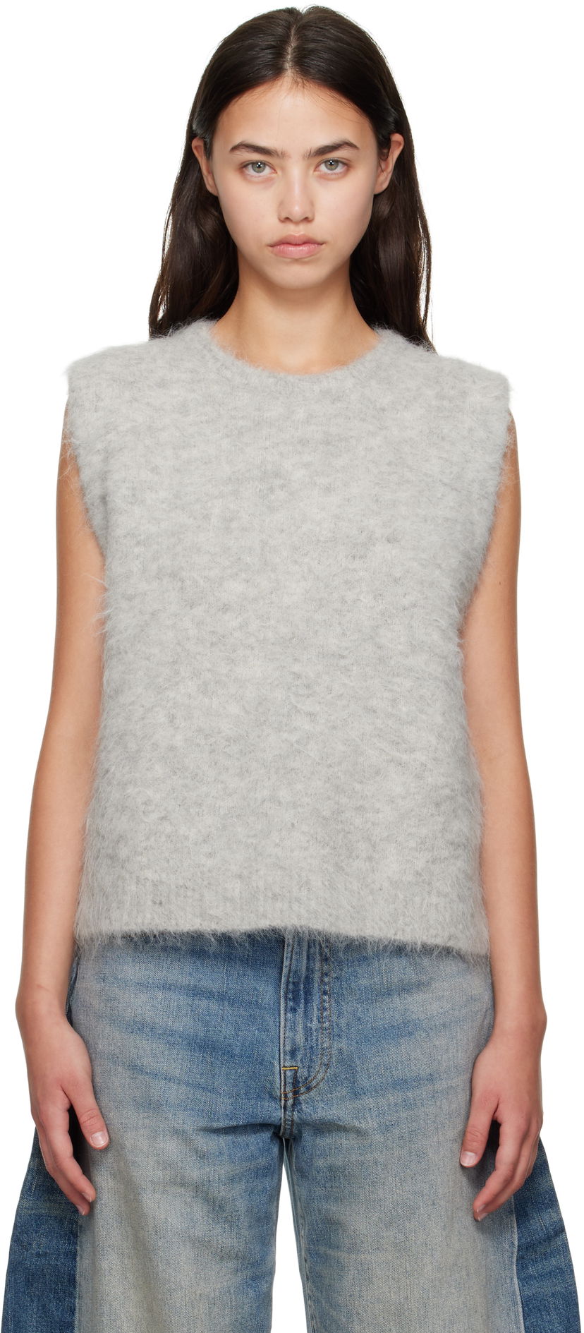 Жилет R13 R13 Deep Armhole Knit Vest Сірий | R13WY294-Y196A