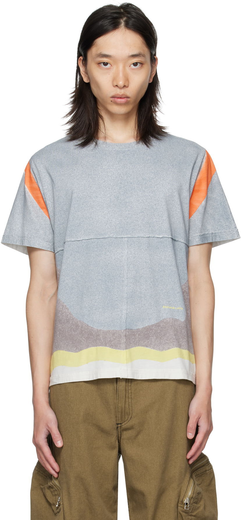 Футболка Eckhaus Latta Eckhaus Latta Lapped T-Shirt Сірий | 301-EL-PF25-V