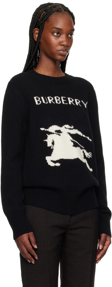 Cветр Burberry Burberry Equestrian Knight Design Wool Cashmere Sweater чорний | 8103048, 1
