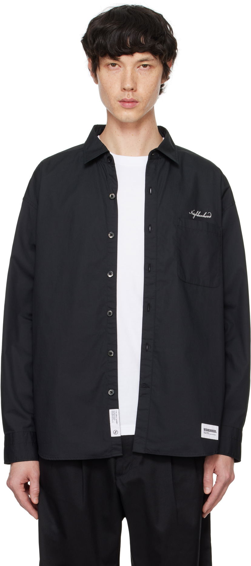 Сорочка Neighborhood Shirt Long Sleeve чорний | 242SPNH-SHM01