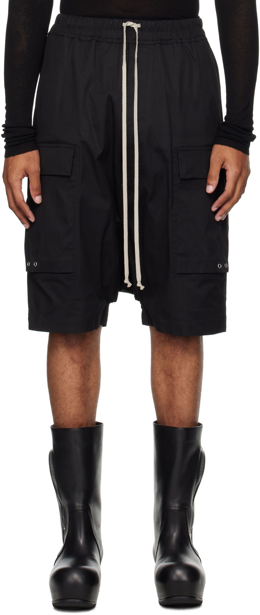 Шорти Rick Owens Rick Owens Concordians Cargo Pods Shorts чорний | RU02E1389 TE