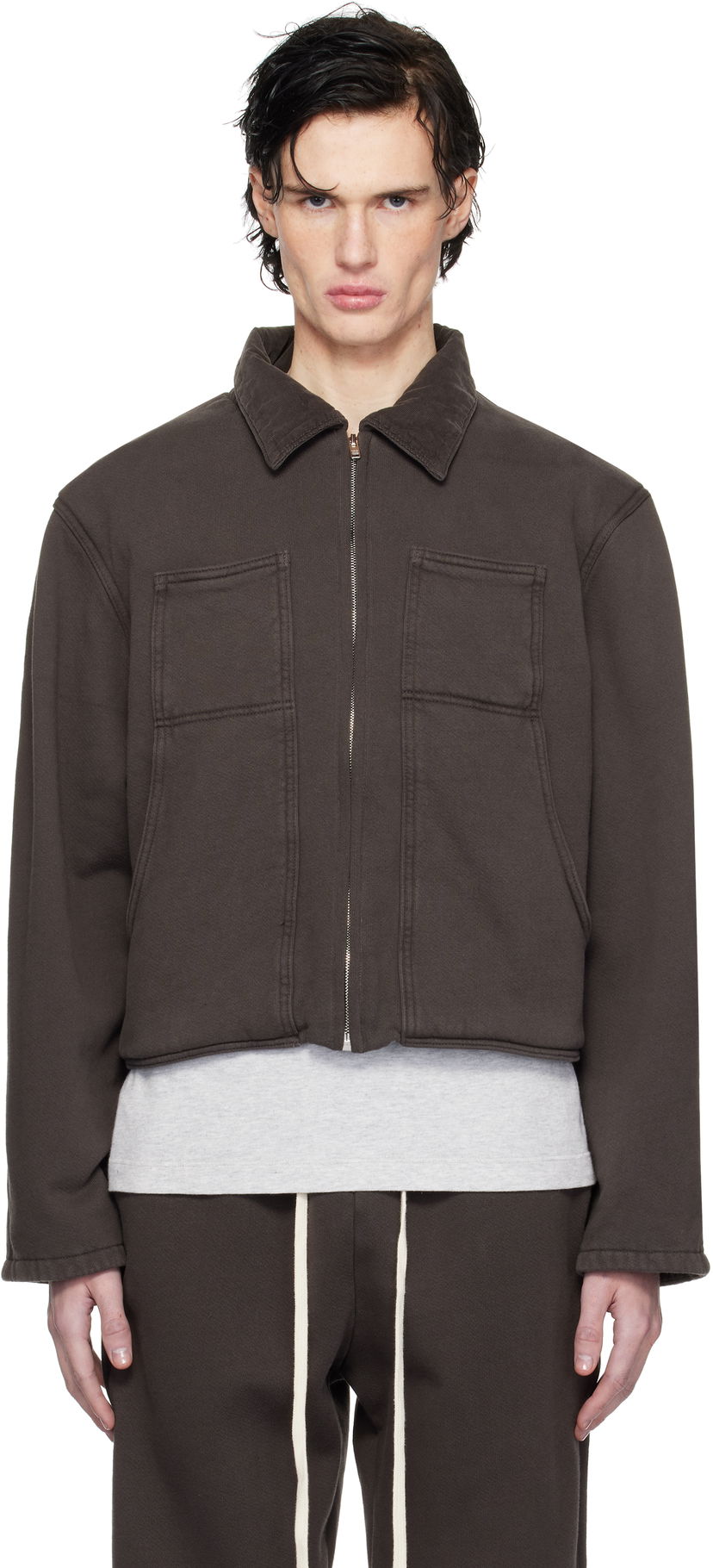 Світшоти LES TIEN Utility Cropped Jacket Сірий | CF-1097