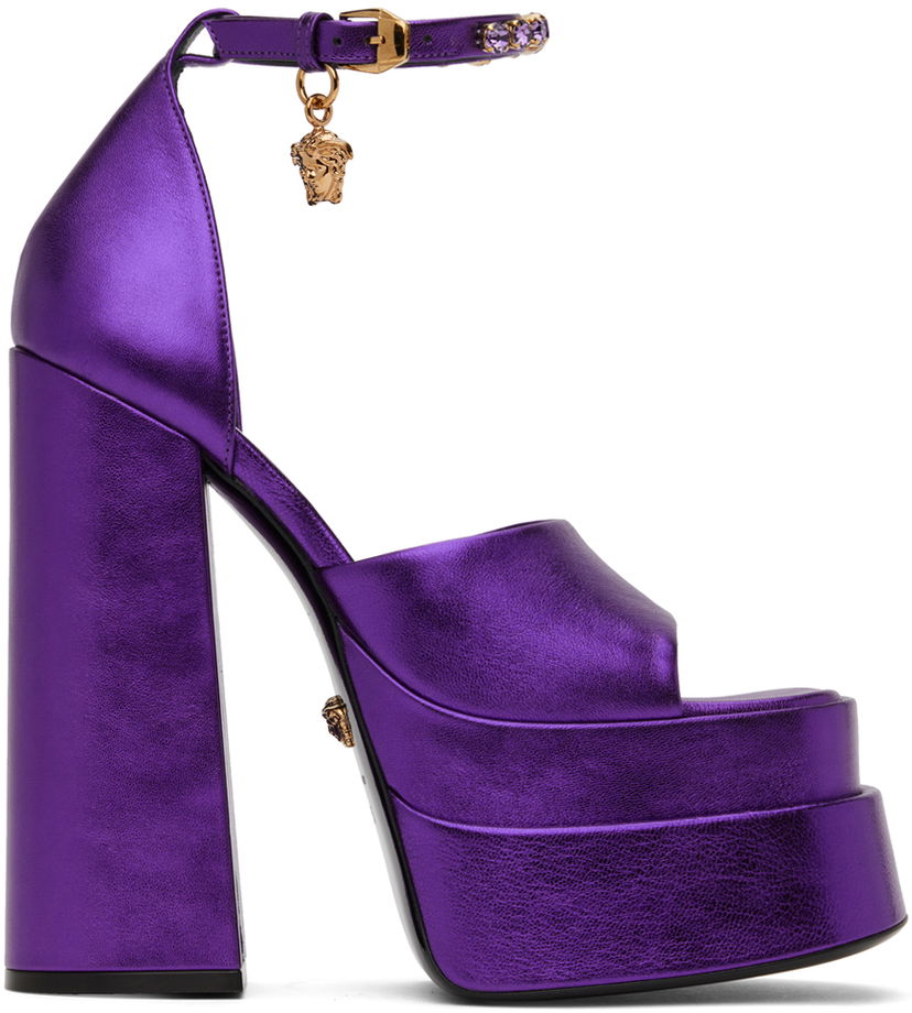 Кросівки та взуття Versace Versace Medusa Aevitas Platform Sandals Фіолетовий | 1007717_1A04280_1LD2V