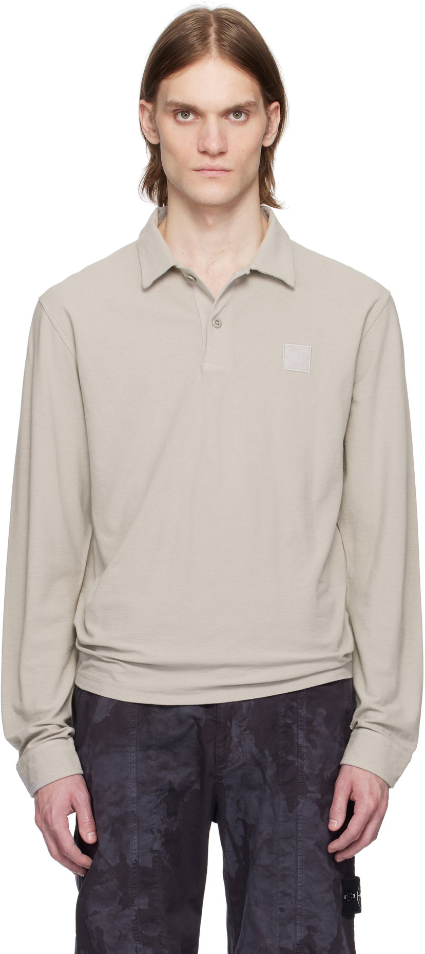 Сорочка поло Stone Island Stone Island Crepe Cotton Jersey Polo бежевий | K1S15 2200005 S0F11