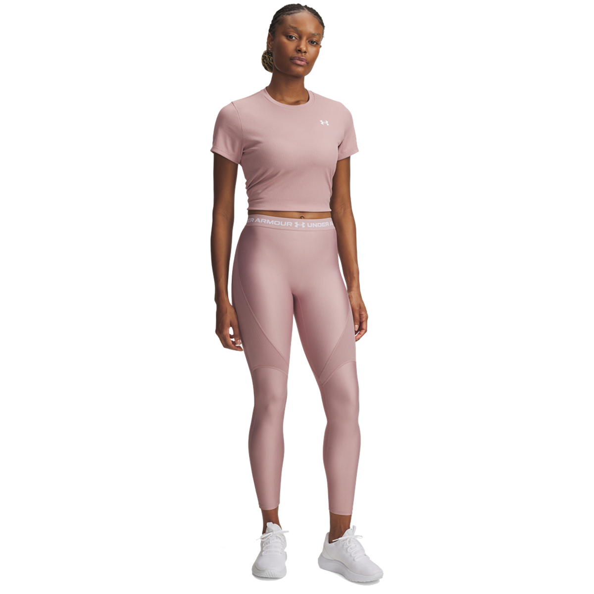 Легінси Under Armour HG Rib High-Waisted Full-Length Leggings with Mesh Panels Рожевий | 6003983-673, 0